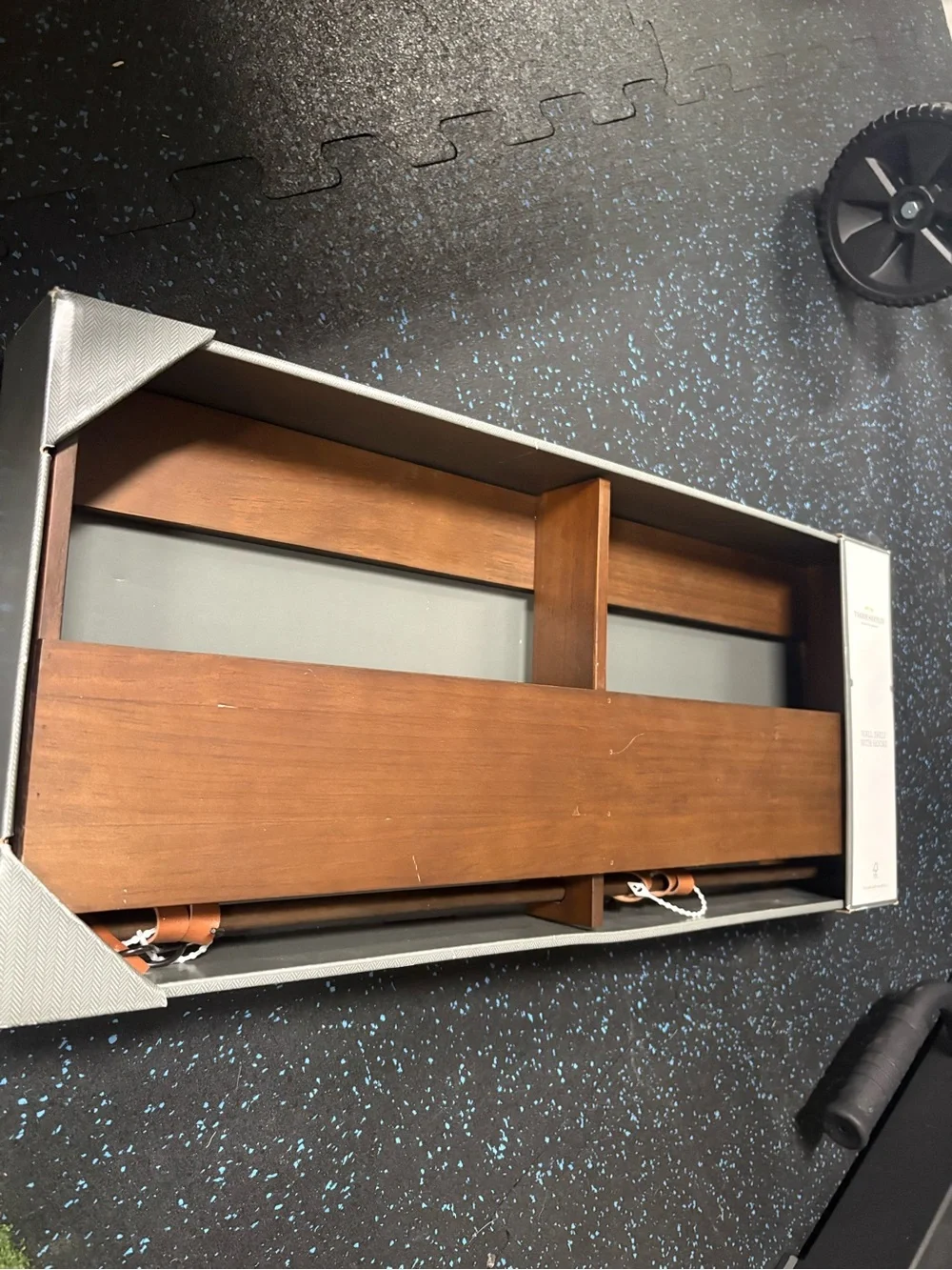 Threshold Walnut Finish Wall Shelf